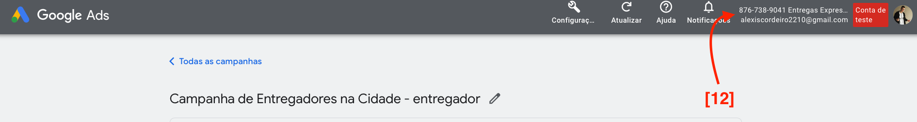 conta criada